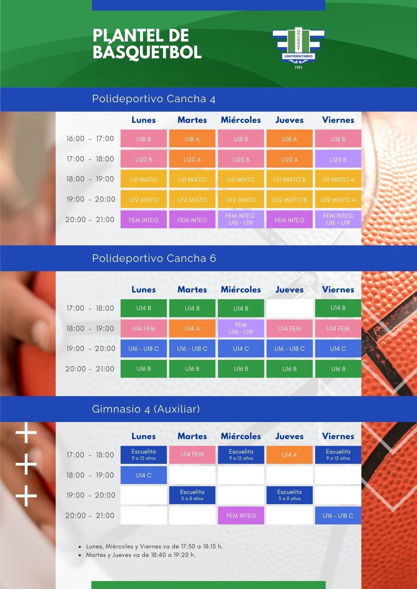 Horarios 8